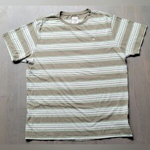 Hang Ten Shirt, Olive Green Striped, Classic California Style, Old School Tag